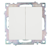 Переключатель двухклавишный Stekker Катрин GLS10-7107-01 белый 49166