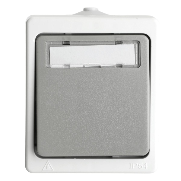 Выключатель одноклавишный Stekker Велена белый/серый PSW10-214-54 49736