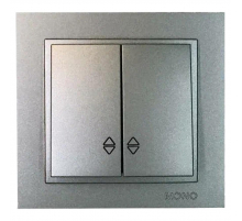 Выключатель двухклавишный Mono Electric Despina IP20 10A 250V антрацит 102-242423-111