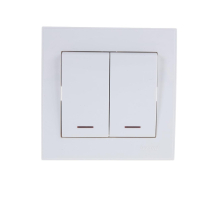 Выключатель двойной с подсветкой Lezard Rain белый 703-0202-112