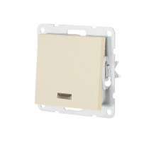 Переключатель одноклавишный LK Studio LK80 c подсветкой бежевый матовый 840402-1