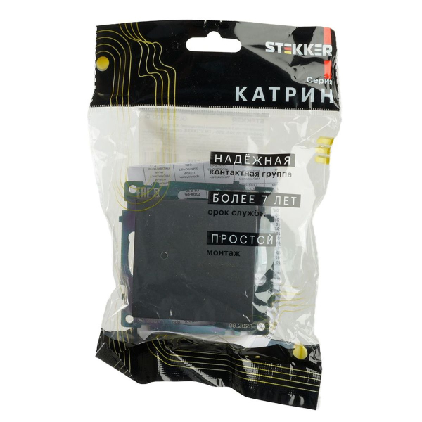 Выключатель одноклавишный Stekker Катрин графит GLS10-7103-06 49410