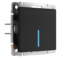 Сенсорный выключатель одноклавишный с функцией Wi-Fi Werkel черный W4510608 4690389171185