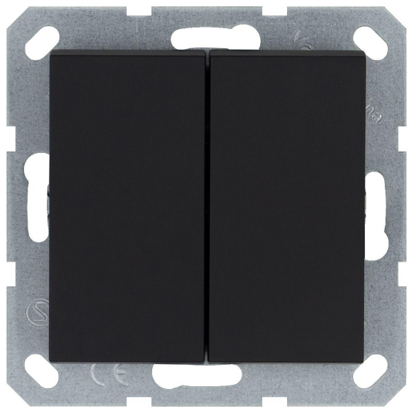 Выключатель двухклавишный Jasmart G3022PB Выключатель двухклавишный Jasmart G3022PB