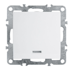 Выключатель 1-клавишный c индикатором (механизм), Stekker, PSW10-9101-01, 250В, 10А Эрна, белый 39309