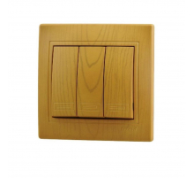 Выключатель тройной Lezard Mira ольха 701-0701-109