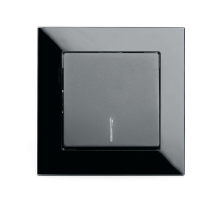 Выключатель 1-клавишный c индикатором Stekker GLS10-7001-05, 250В, 10А Катрин, черный 39503
