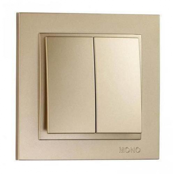 Выключатель Mono Electric Despina двухклавишный титан 102-222225-102 Выключатель Mono Electric Despina двухклавишный титан 102-222225-102