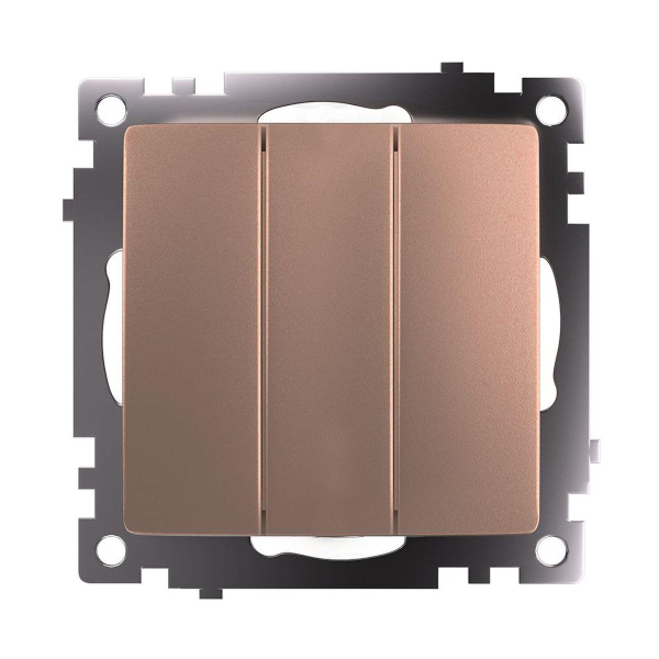 Выключатель трехклавишный Stekker Катрин GLS10-7108-02 шампань 49174