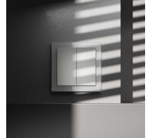 Перекрестный переключатель встраиваемый S70 двухклавишный 10А, (сталь) Voltum VLS020505