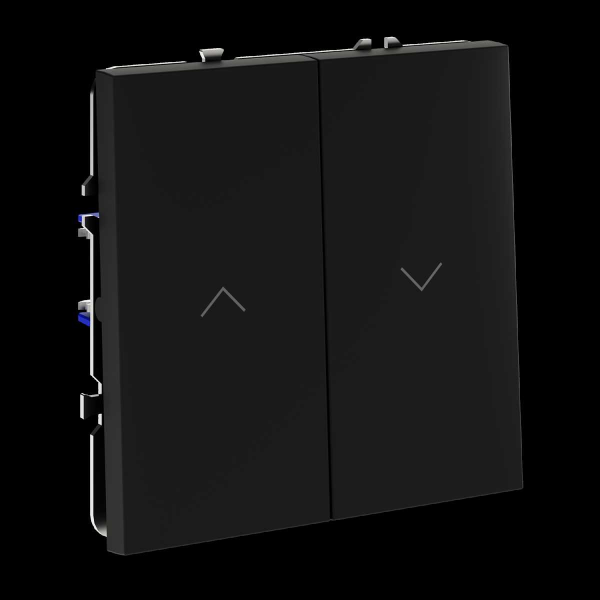 Выключатель встраиваемый Voltum S70 для жалюзи 10А черный матовый VLS020708