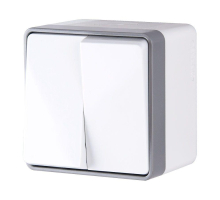 Выключатель Werkel двухклавишный влагозащищенный Gallant белый WL15-03-02 4690389102141