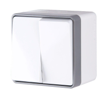 Выключатель Werkel двухклавишный влагозащищенный Gallant белый WL15-03-02 4690389102141