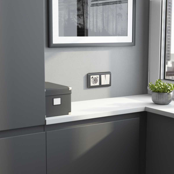 Выключатель Werkel двухклавишный проходной с подсветкой перламутровый W1122113 4690389160967