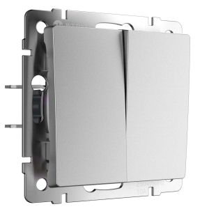 Выключатель Werkel двухклавишный серебро W1120065 4690389195686