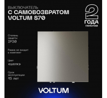 Выключатель с самовозвратом встраиваемый Voltum S70 одноклавишный 10А, (шелк) VLS010604