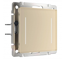 Сенсорный выключатель двухклавишный Werkel с подсветкой шампань W4523011 4690389197970