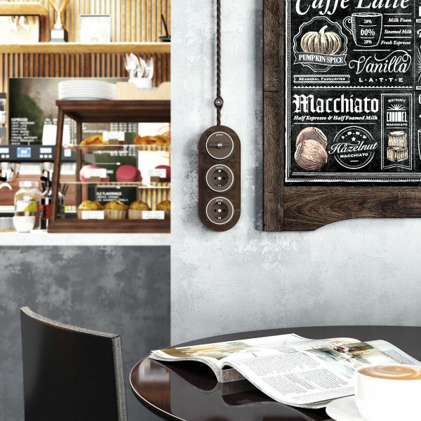 Переключатель-выключатель Werkel Vintage мокко матовый/хром W5812052 4690389174049 Переключатель-выключатель Werkel Vintage мокко матовый/хром W5812052 4690389174049