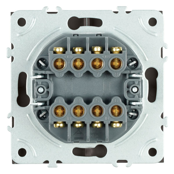 Переключатель перекрестный 2-клавишный (механизм), Stekker, 250В, 10А Эмили, RSW10-5111-09, антрацит, soft touch 50164