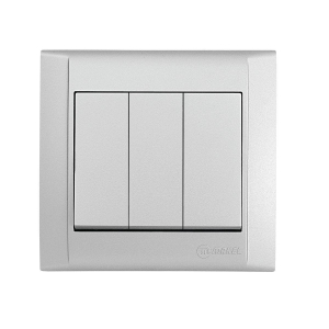 Выключатель Makel 3-кл. СП Defne 10А IP20 сереб. 42065091