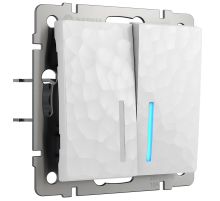 Выключатель Werkel Hammer двухклавишный проходной с подсветкой белый W1222101 4690389162626