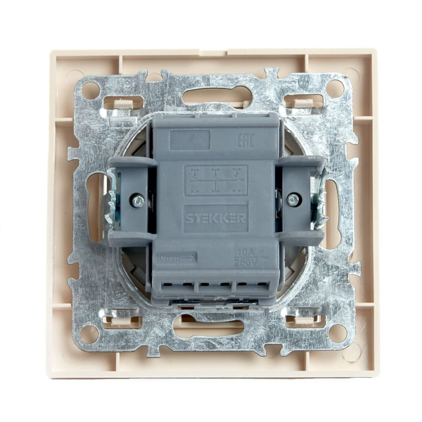 Переключатель одноклавишный перекрестный Stekker Эрна слоновая кость PSW10-9009-02 39926