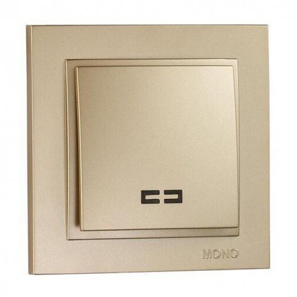Выключатель Mono Electric Despina одноклавишный с подсветкой титан 102-222225-101 Выключатель Mono Electric Despina одноклавишный с подсветкой титан 102-222225-101