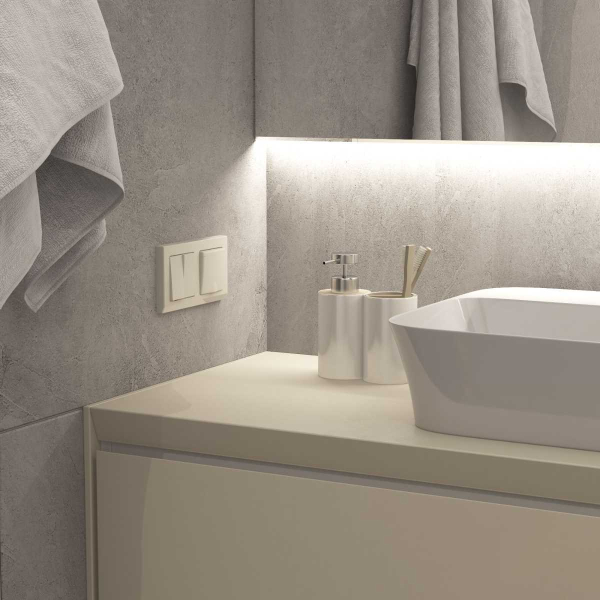 Выключатель двухклавишный Werkel айвори матовый W1120062 4690389184642