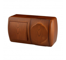 Выключатель и розетка с крышкой Lezard Nata сосна горизонталь 710-0800-170