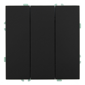 Выключатель трехклавишный Stekker Эмили черный уголь RSW10-5108-05 49844