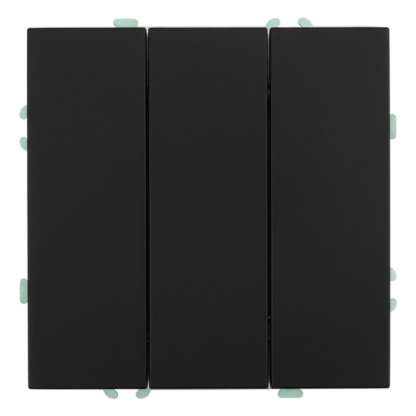 Выключатель трехклавишный Stekker Эмили черный уголь RSW10-5108-05 49844