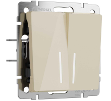 Выключатель двухклавишный с подсветкой Werkel айвори акрил W1120143 4690389197031