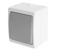 Выключатель одноклавишный Stekker Велена белый/серый PSW10-211-54 49731