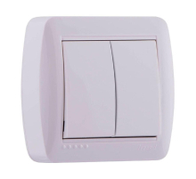 Выключатель двойной Lezard Demet белый 711-0200-101