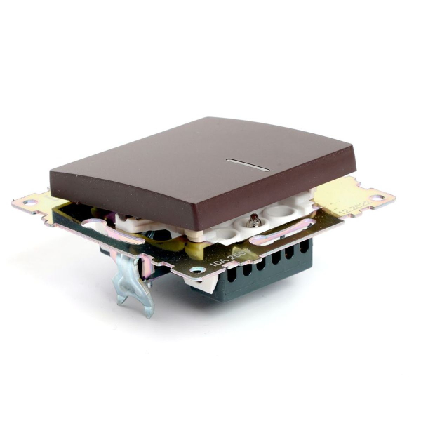 Выключатель одноклавишный Stekker Катрин с подсветкой шоколад GLS10-7101-04 49022