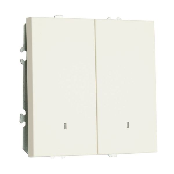 Выключатель двухклавишный Stekker Эмили с подсветкой белый фарфор RSW10-5102-01 49864