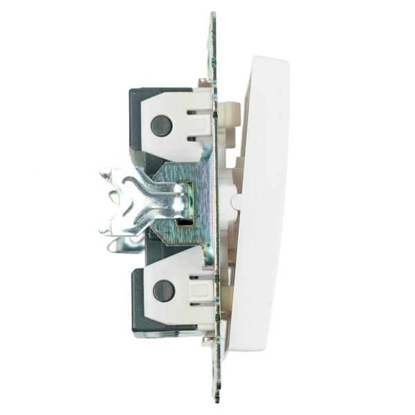 Выключатель двухклавишный Stekker Катрин с подсветкой белый GLS10-7102-01 39301