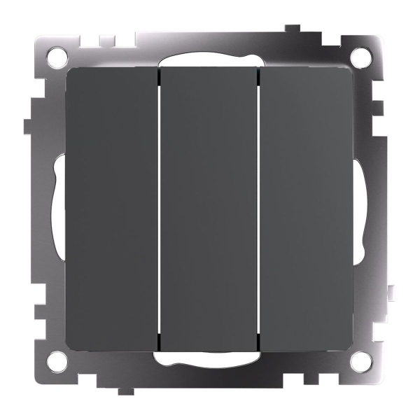 Выключатель трехклавишный Stekker Катрин графит GLS10-7108-06 49415