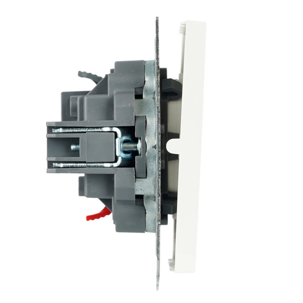 Выключатель 2-клавишный (механизм), СЗК, Stekker, 250В, 10А Эмили, RSW10-5104-01ZK, белый фарфор, soft touch 50231