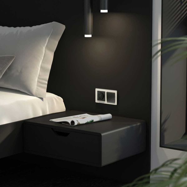 Выключатель Werkel Hammer одноклавишный черный W1210008 4690389161971