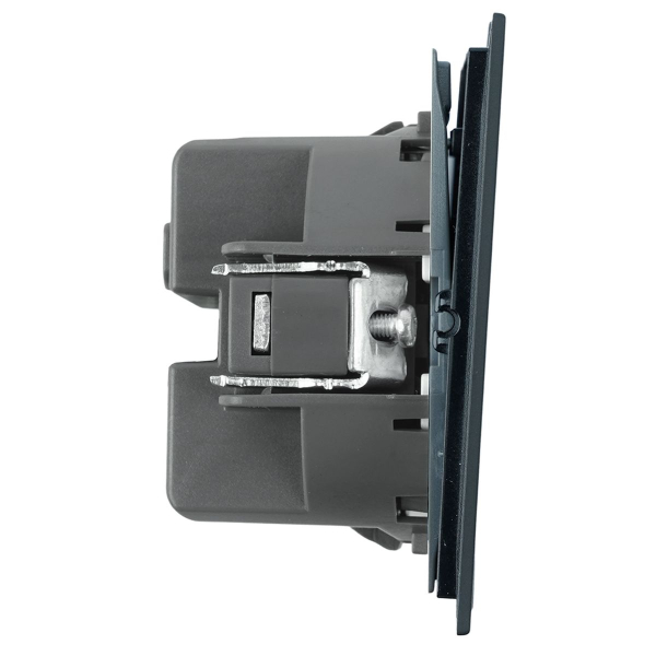 Выключатель 1-клавишный самовозвратный (механизм), Stekker, 250В, 10А Мия, RSW10-3112-05, черный бархат 50574