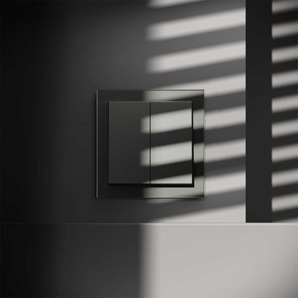 Перекрестный переключатель встраиваемый S70 двухклавишный 10А (титан) Voltum VLS020506