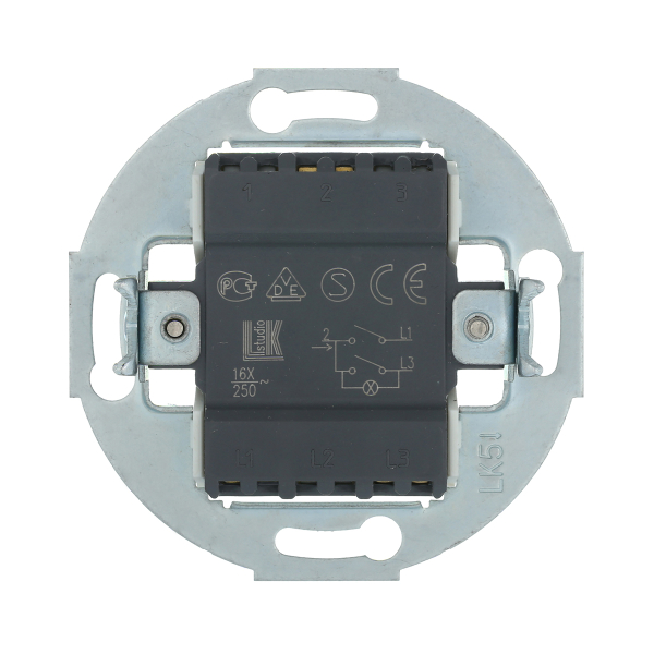 Выключатель LK Studio двухклавишный (схема 5L) с индикатором 16 A, 250 B (черный) Vintage 881208-1
