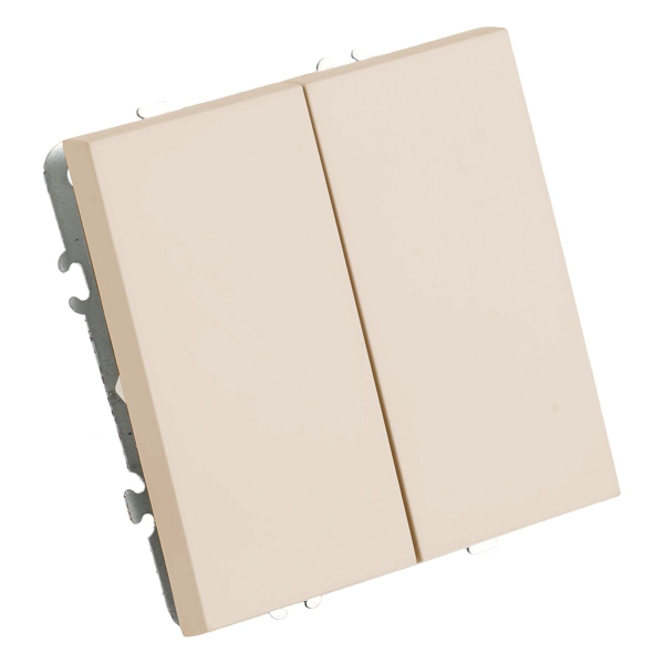 Переключатель перекрестный 2-клавишный (механизм), Stekker, 250В, 10А Эмили, RSW10-5111-08, кашемир, soft touch 50165