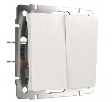 Выключатель двухклавишный Werkel перламутровый рифленый W1120013 4690389160882