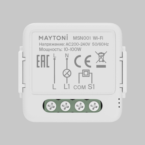 Wi-Fi выключатель двухканальный (без нуля) Maytoni Technical Smart home MSN001 Wi-Fi выключатель двухканальный (без нуля) Maytoni Technical Smart home MSN001