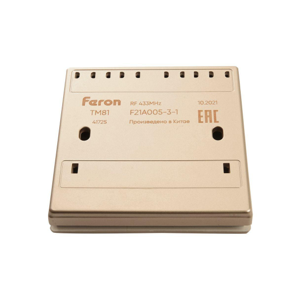 Выключатель одноклавишный беспроводной Feron Smart золото TM181 41725 Выключатель одноклавишный беспроводной Feron Smart золото TM181 41725