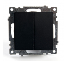 Выключатель двухклавишный Stekker Катрин черный GLS10-7104-05 39606