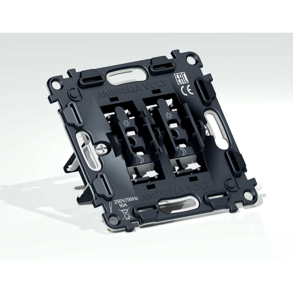 Механизм 2-клавишного выключателя с самовозвратом 10A-250V Ambrella Volt QUANT VM129