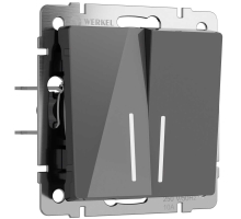 Выключатель двухклавишный с подсветкой Werkel графит акрил W1120144 4690389197451